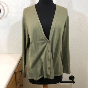🏖J Jill Green Cardigan Sz L